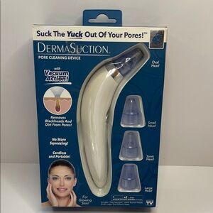 NIB DermaSuction White Pore Cleaning Device - Cordless Vacuum Blackhead Remover